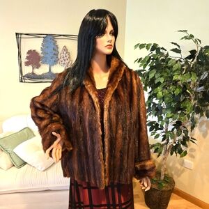 Vintage Mink Fur Jacket, Size 12